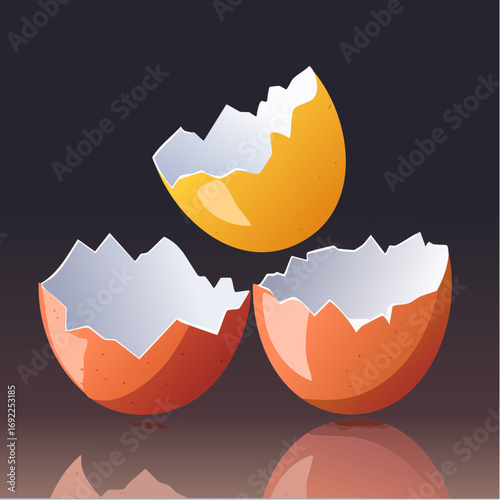 Three Broken Egg Shells