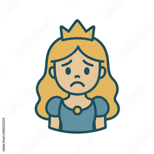 character emotion princess sadness vector on white background
Vector character emotion