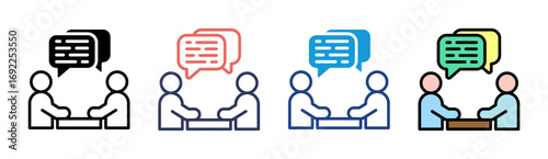 Negotiation Icon Set Multiple Style Collection
