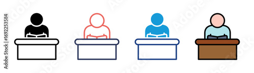 Public Speaking Icon Set Multiple Style Collection