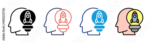 Creative Thinking Icon Set Multiple Style Collection