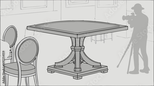 Studio Photography of a Pedestal Table with Chairs High-Resolution Illustration for Interior Design Furniture Catalogs and Home Decor Projects.