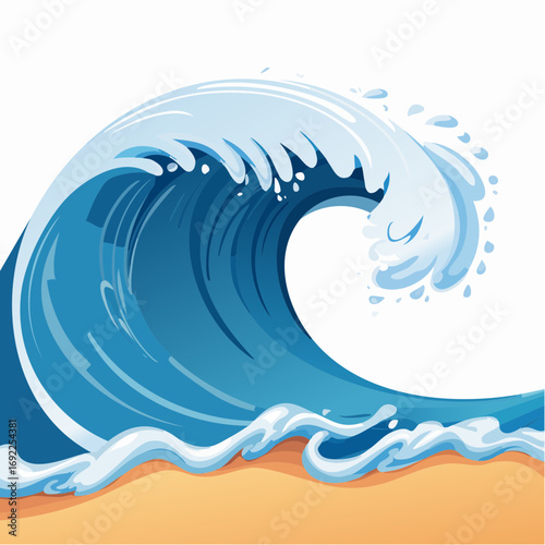 Powerful Ocean Wave Crashing On Shore
