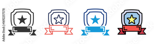 Honor Badge Icon Set Multiple Style Collection