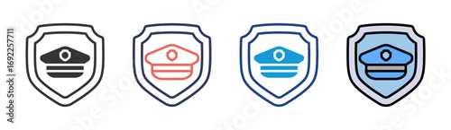 Police Security Icon Set Multiple Style Collection