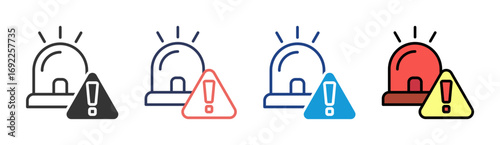 Emergency Alert Icon Set Multiple Style Collection