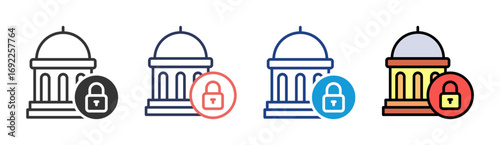 Government Security Icon Set Multiple Style Collection