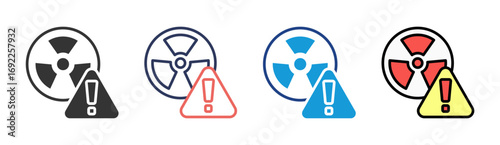 Radiation Alert Icon Set Multiple Style Collection