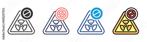 Nuclear Ban Icon Set Multiple Style Collection