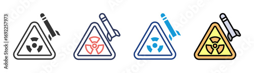 Nuclear Weapon Icon Set Multiple Style Collection