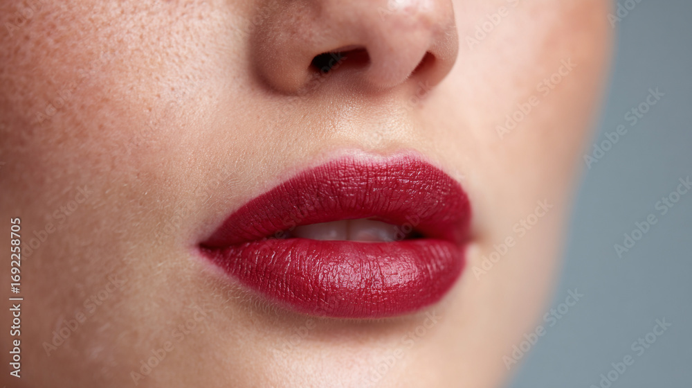 Fototapeta premium Close up of red woman lips.