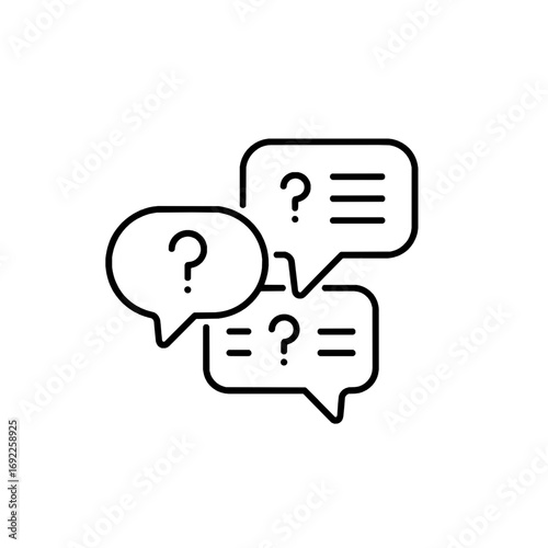FAQ Icon Question Mark Chat Bubbles Illustration
