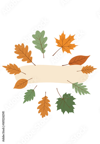 Seasonal fall foliage border design for autumnal celebrations and decorations