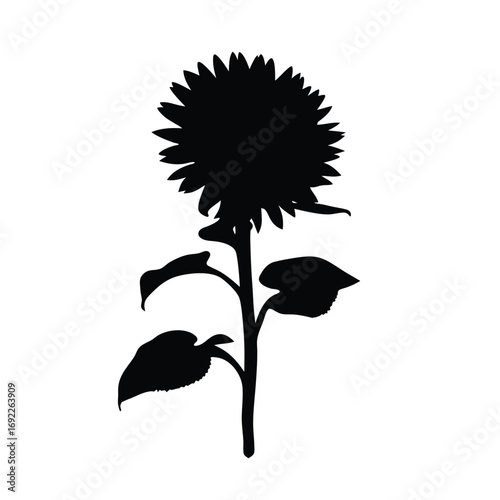 Download high resolution black sunflower silhouette vector illustration for free use design needs