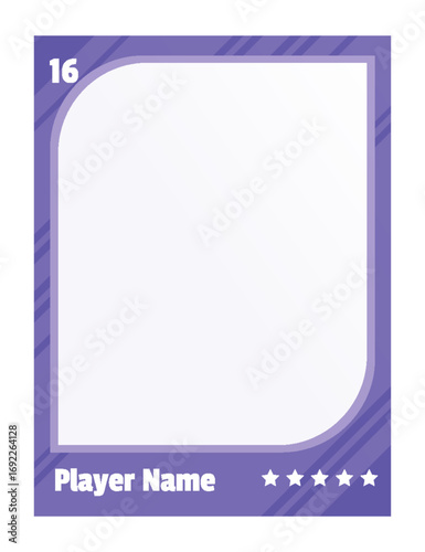 Game sports card template. Trading frame for football, basketball and hockey players. Vector illustration