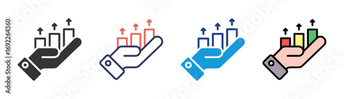 Profit Rise Icon Set Multiple Style Collection