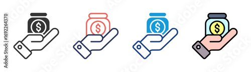 Capital Fund Icon Set Multiple Style Collection
