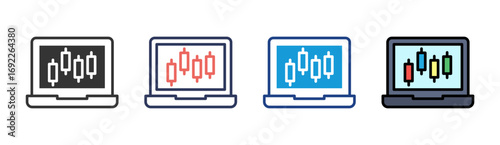 Market Trading Icon Set Multiple Style Collection