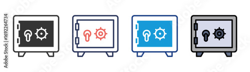 Safe Deposit Icon Set Multiple Style Collection