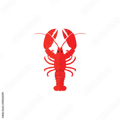Vivid Red Lobster Illustration Seafood Delicacy Crustacean Design Culinary Theme Marine Life Artwork Shellfish Icon