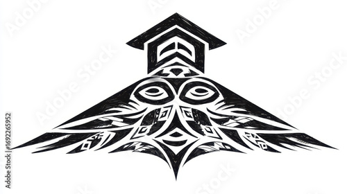 Abstract Tribal Eagle Artwork with Unique Patterns and Symbolism Traditional Indigenous Design
