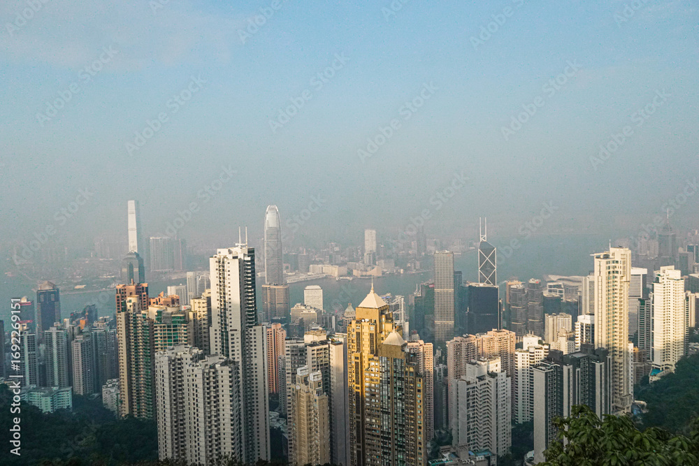 Obraz premium Hong Kong Skyline View from Victoria Peak