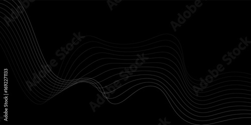 Top abstract background design. Modern wavy line pattern in monochrome colors. Premium stripe texture for banner, modern art