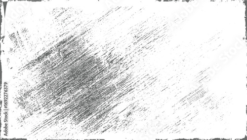 A white surface with gray diagonal scratches and speckles creating a distressed texture.