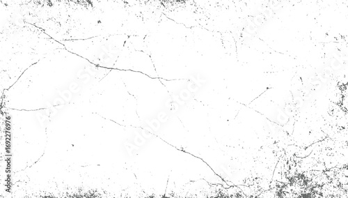 White background with scattered grey cracks and speckles creating a distressed texture.