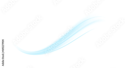 Blue waves of air, dynamic flow and fresh wind PNG, transparent ventilation and filtration effect, modern purification design, concept of speed and technology.