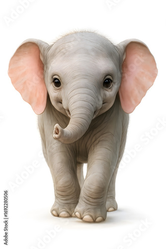 baby elephant isolated on white