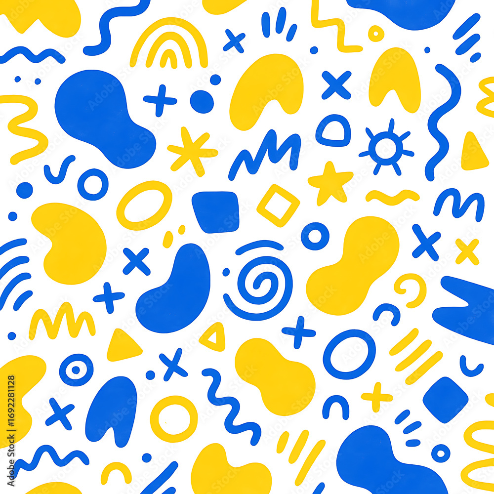 Fototapeta premium seamless pattern with blue and yellow abstract