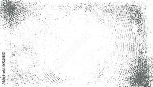 A gray textured background with visible scratches and speckles creating an abstract distressed effect.