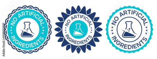No Artificial Ingredients Badges for Natural Product Packaging Labels