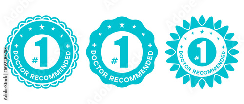 Doctor Recommended Number One Badges for Medical Product Labels