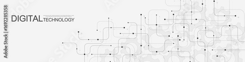 Motherboard technology circuit board texture design. Creative idea AI banner concept for internet technology. Digital motherboard concept for poster, cover, banner, header, web presentation template.