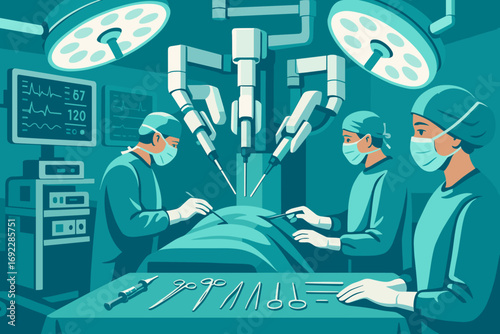 Robotic surgery in a modern operating room