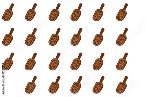 Hand-drawn ice cream bars with nuts icon set in brown tones