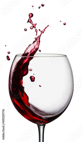 red wine splashing