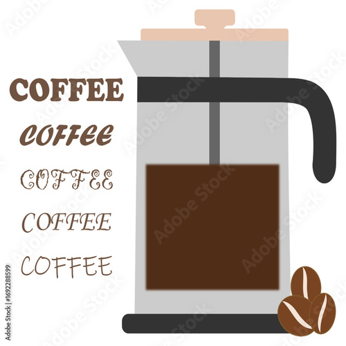 Modern coffee shop logo featuring coffee brewing icon. Great for café branding, barista themes, manual brew equipment, coffee packaging, roasting identity, and minimalist creative illustrations.