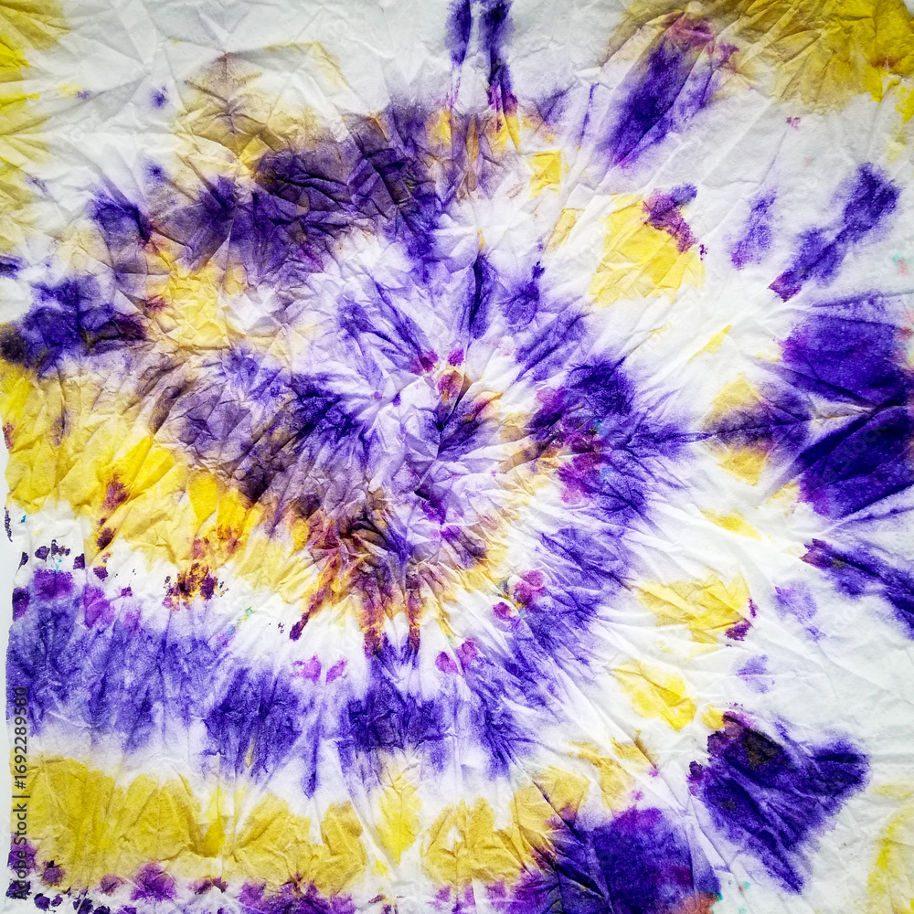 Fototapeta premium Multicolored Hypnosis Swirl. Spiral Tie Dye.