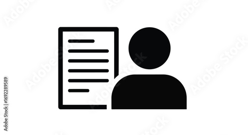 Icon of a person standing next to a document