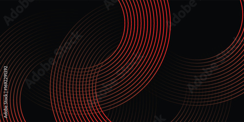 Radial red light through the tunnel glowing in the darkness for print designs templates