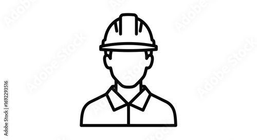 A construction worker wearing a hard hat