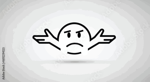 Confused face emoji with outstretched arms