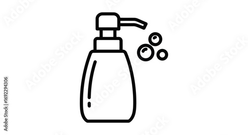 Soap dispenser with bubbles, representing cleanliness