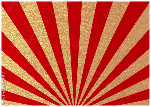 高級感のある集中線　おめでたい赤、金色の背景素材