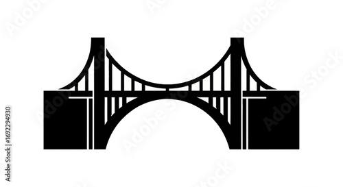 Minimalist vector illustration of a bridge. High-resolution silhouette, separate layers, no text. Perfect for strength and connection concepts.