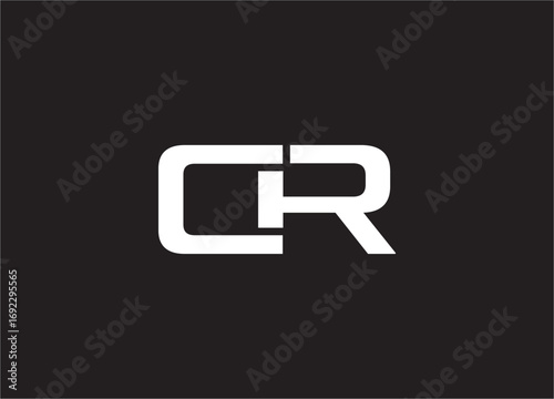 CR latter ligature typography logo design template