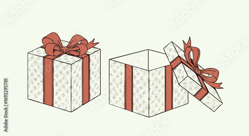 Unwrap the joy of giving with this cute present illustration, perfect for holiday greetings or gift promotions
